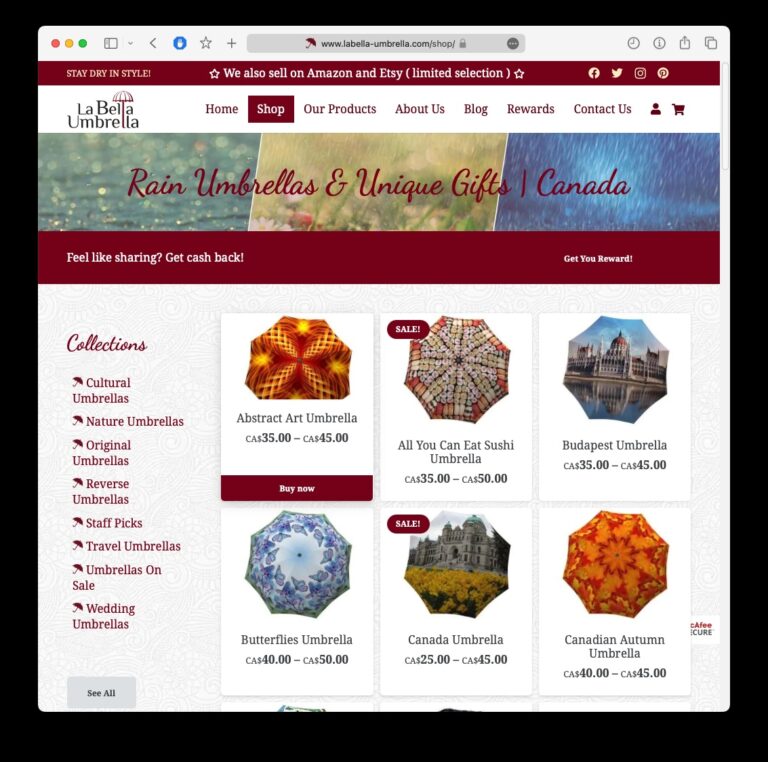 Shop page