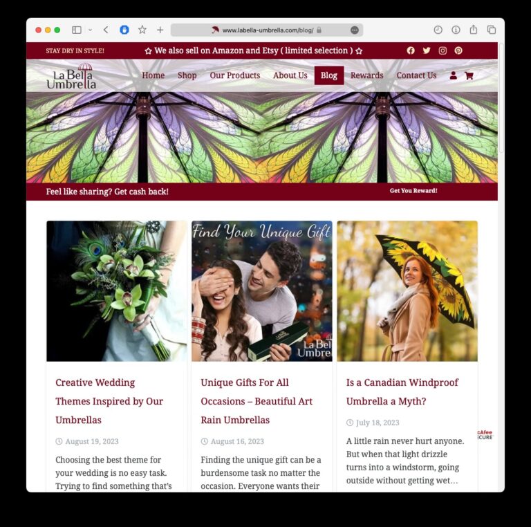Blog page