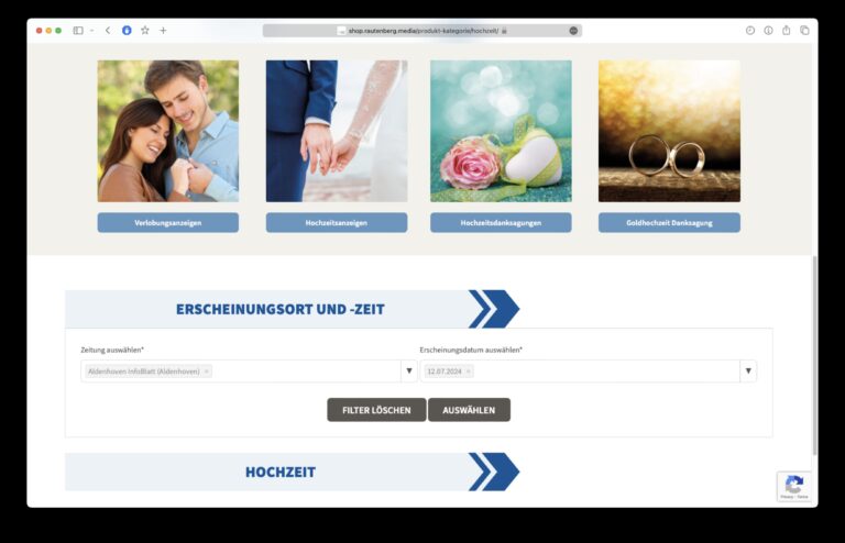 Select the Section of Ads
